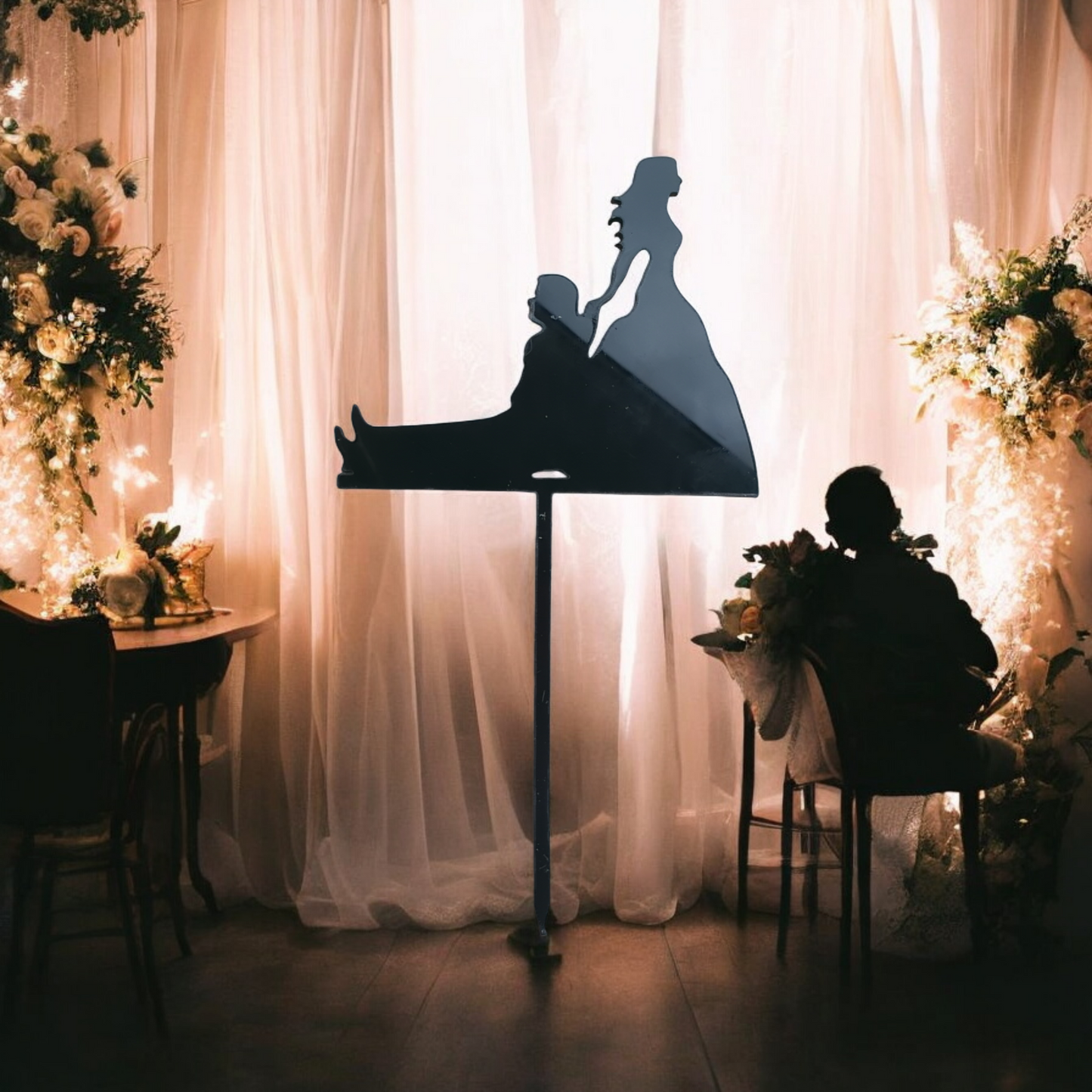 Just Married Acrylic Cake Topper – Bride Pulling Groom